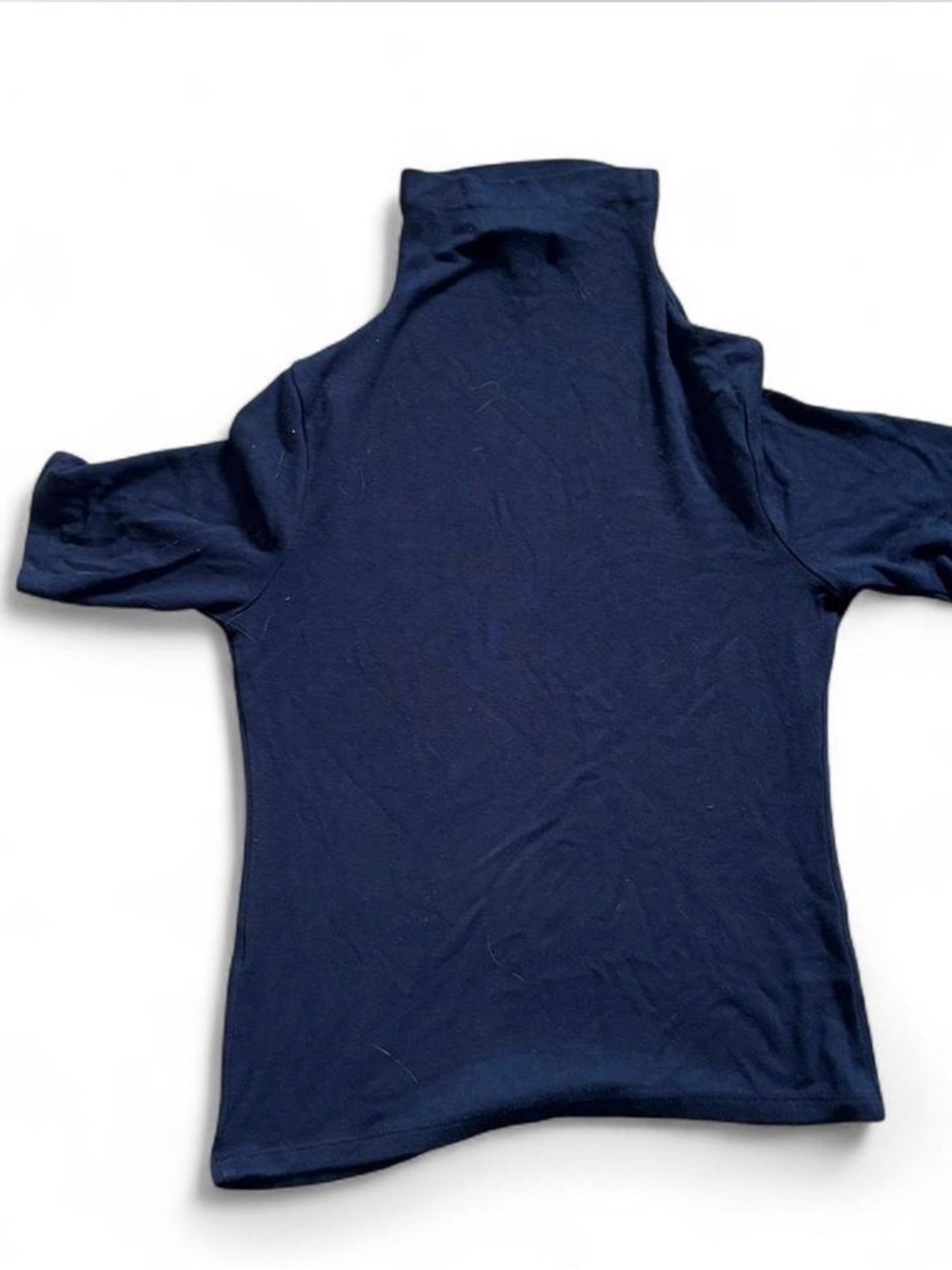 Banana Republic Soft Luxe Navy Short Sleeve Turtleneck Top Size S